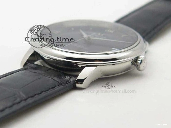 0113 De Ville MK 1:1 Best Edition SS Black Dial On Black Leather Strap A HighQuality 8261